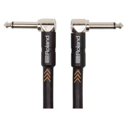 Roland RIC-B3AA Angled 1/4 inch – Angled 1/4 inch Black Series Instrument Cable – 1m