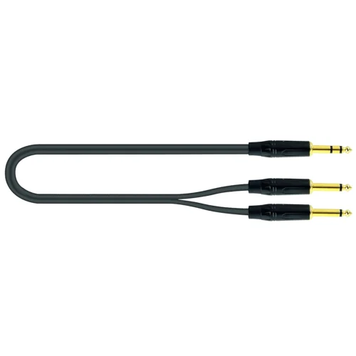 Quik Lok - JUST/JS2JM-2 Adaptor Cable, Jack Stereo / 2 x Jack Mono, 2m