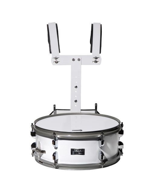 Premier Olympic White Snare Drum 14' x 5.5 inch with Carrier and Sticks - Image 3