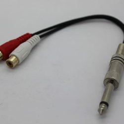 Cyberdyne CZK-683 6.35mm Mono Male to 2RCA Female Cable (22cm)
