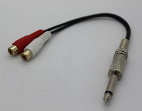 Cyberdyne CZK-683 6.35mm Mono Male to 2RCA Female Cable (22cm)
