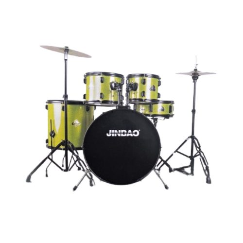 Jinbao JBP221 5 Piece Drum Kit - Green Sparkle
