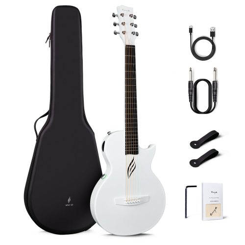 Enya Nova Go SP1 Carbon Fibre Electro-Acoustic Guitar - White - Image 7