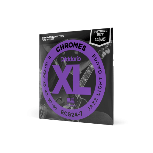 D’Addario ECG24-7 Flat Wound Chrome Jazz Light 7-String - Image 2