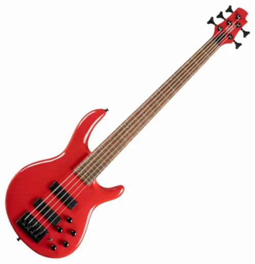 Cort C5 Deluxe 5 String Bass Guitar – Candy Red - Image 2
