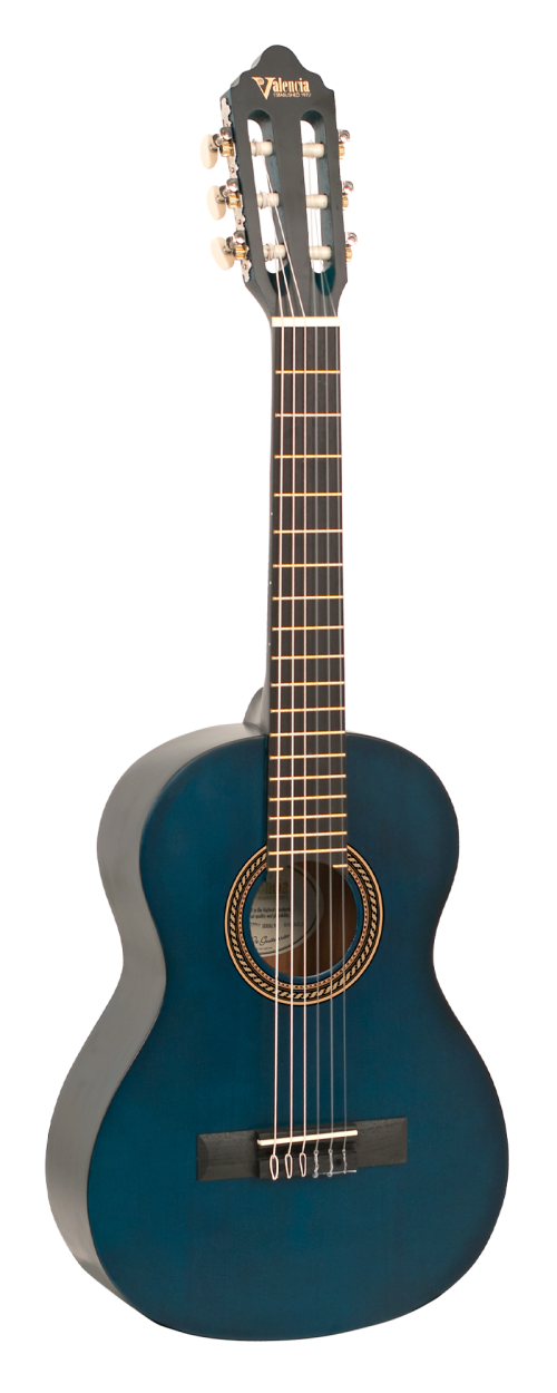 Valencia 1/2 Classical Guitar - Transparent Blue - Image 2