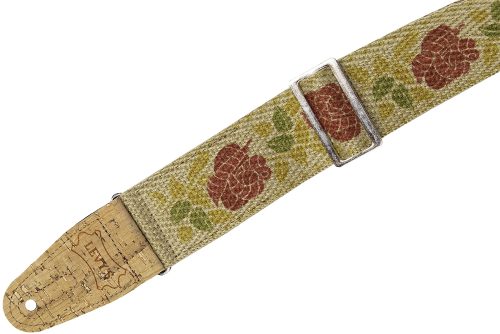 Levys MH8P-009 Vegan Hemp Guitar Strap – Rose Motif - Image 2