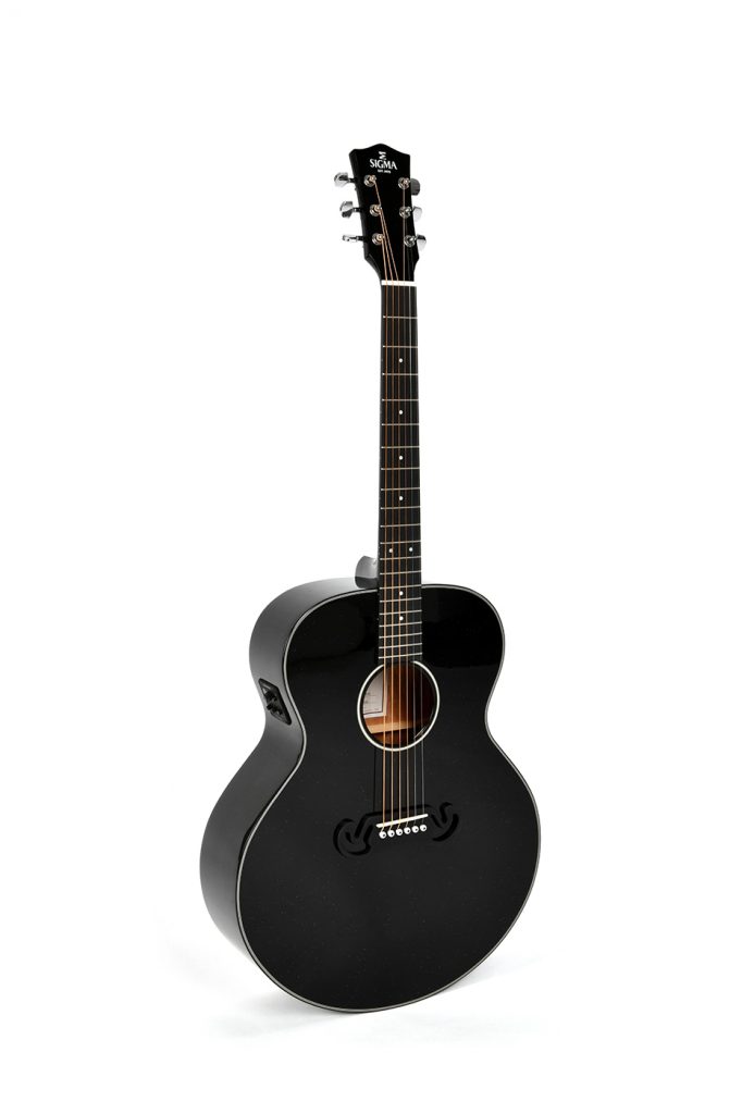 Sigma GJM-1E-MFBK Acoustic Guitar: Black Sparkle