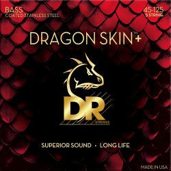 DR Strings Dragon Skin+ Coated 5-string Bass Strings - .045-.125