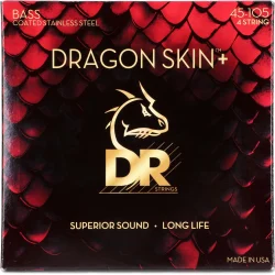 DR Strings Dragon Skin+ Coated Bass Strings - .045-.105 Medium