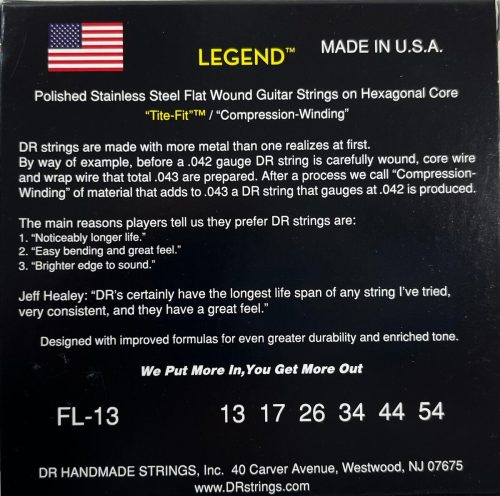 DR Strings Legend Flatwound Electric Guitar Strings - 13-54 - Image 2
