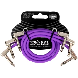 Ernie Ball Flex Patch Cable 12in – Purple – 3 Pack