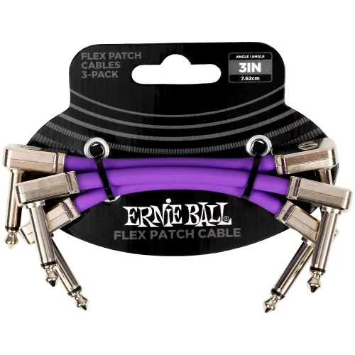Ernie Ball Flex Patch Cable 6in – Purple – 3 Pack