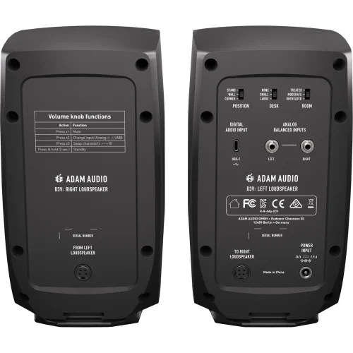 ADAM Audio D3V 3.5-inch Powered Studio Monitor Pair - Black - Image 5