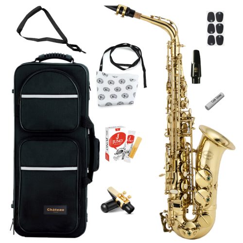 Chateau CAS-21 Eb Alto Saxophone Lacquer Student Bundle