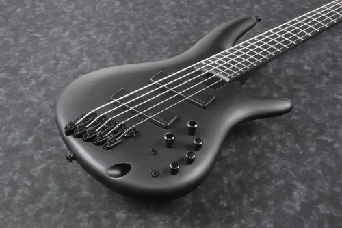 Ibanez Iron Label SRMS625EX 5 String Bass Guitar - Black Flat - Image 3
