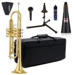 Jinbao Bb Trumpet Lacquer Plated TR300L Bundle
