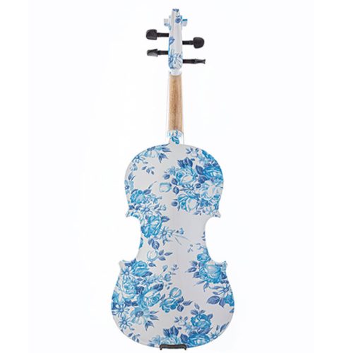 Kinglos YZ Series Art 4/4 Violin - Floral Blue - Image 3