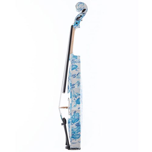 Kinglos YZ Series Art 4/4 Violin - Floral Blue - Image 4