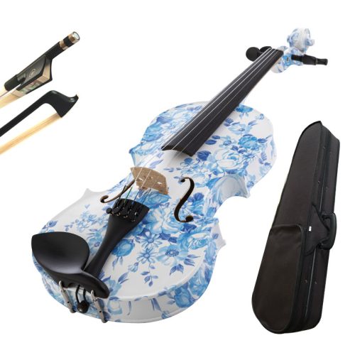 Kinglos YZ Series Art 4/4 Violin - Floral Blue - Image 5
