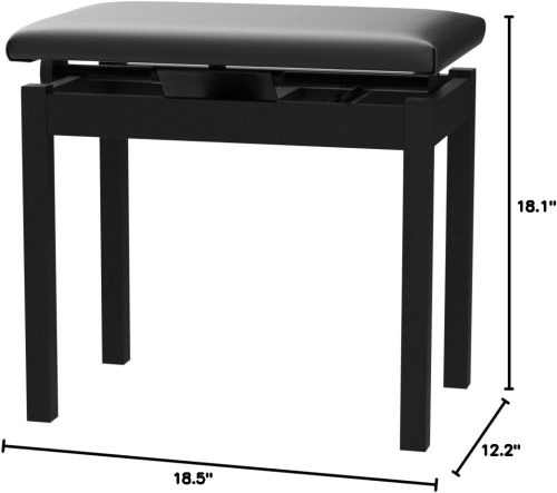 Korg PC-300 Height-Adjustable Piano Bench - Black - Image 2