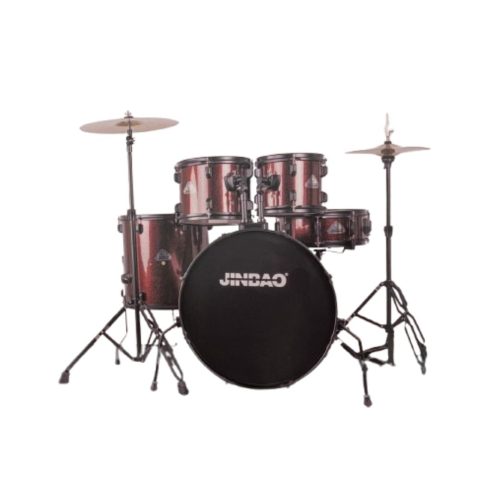 Jinbao JBP221 5 Piece Drum Kit - Red Sparkle