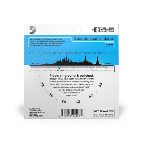 D'Addario Flat Tops Phosphor Bronze Acoustic Guitar Strings - Image 2