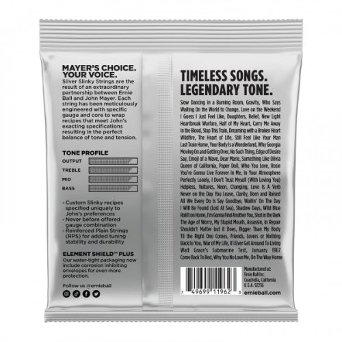 Ernie Ball John Mayer Silver Slinky Signature Electric Strings - Image 2
