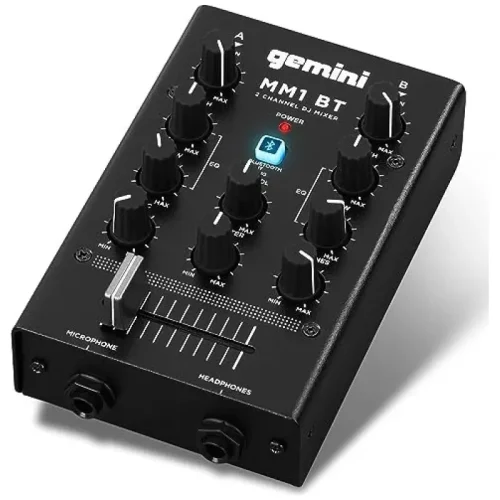 Gemini MM1BT Bluetooth Professional 2-Channel DJ Mixer - Image 2