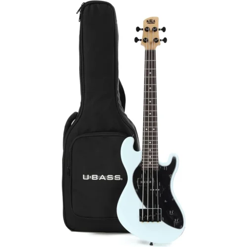 Kala Solidbody U-Bass Electric Bass Guitar - Powder Blue - Image 3
