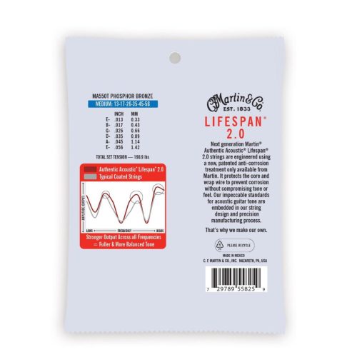 Martin Strings Authentic Acoustic Lifespan 2.0 Phosphor 13-56 - Image 2