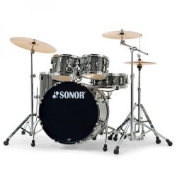 Sonor AQX Stage Drum Set - Black Midnight Sparkle