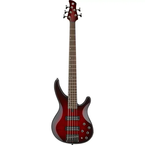 Yamaha TRBX605FM 5-string Bass Guitar - Dark Red Burst - Image 2
