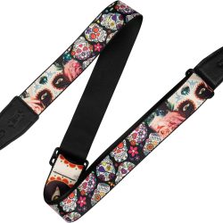 Levy 2.5 Inch Calaca Series Polyester Eyes Print Guitar Strap