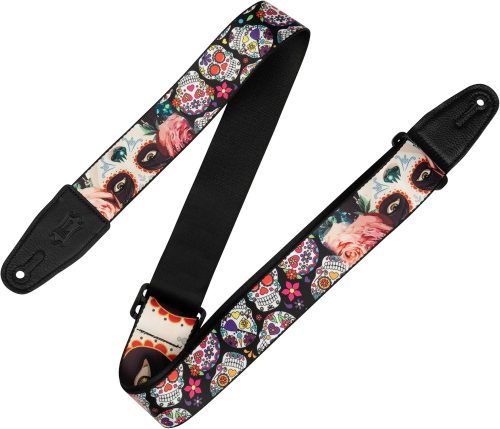 Levy 2.5 Inch Calaca Series Polyester Eyes Print Guitar Strap