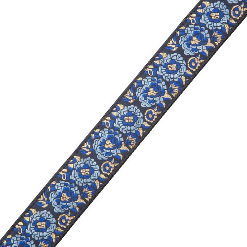 Levy Asian Print Jacquard Navy Guitar Strap - Image 3