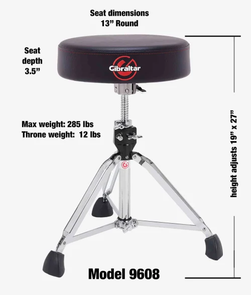 Gibraltar 9608 13-inch Round Double-braced Drum Throne - Image 2