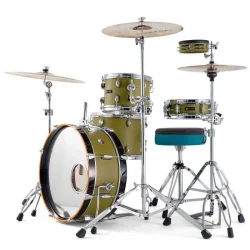Dixon Little Roomer Shell Pack Drumset - Satin Olive Green