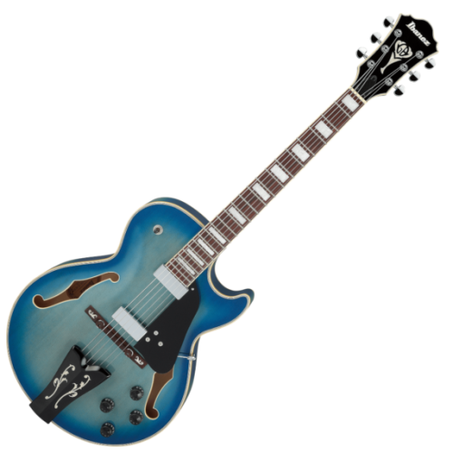 Ibanez George Benson Signature Guitar GB10EM - Jet Blue Burst - Image 2