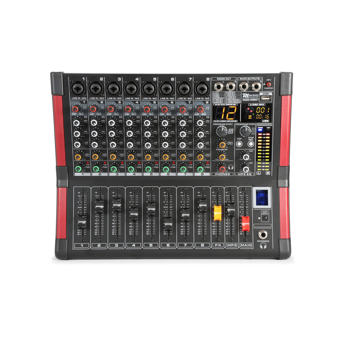 1-283.gif PDM M804 Music Mixer 8-Ch Dsp/Bt/Usb/Mp3 - Image 1