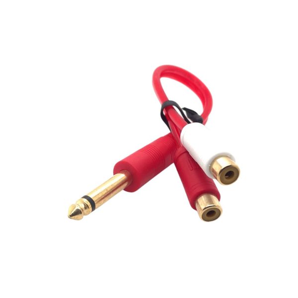 Cyberdyne CZK-683 6.35mm Mono Male to 2RCA Female Cable (22cm)