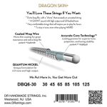 DR Strings Dragon Skin+ Coated 6 Bass Guitar Strings .030-.125 - Image 3
