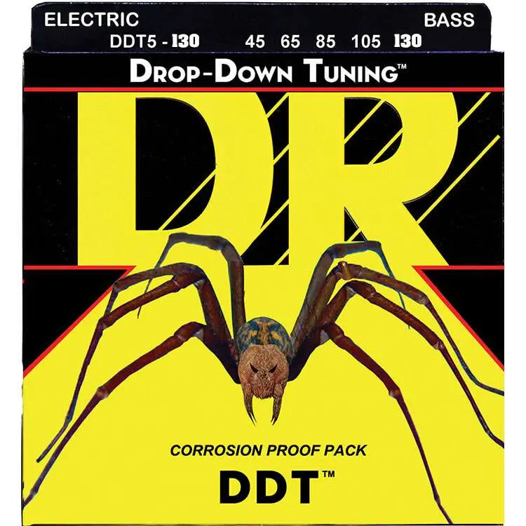 DRDDT5130.webp DR Strings DDT Stainless Steel Electric Bass Strings Long Scale Set - 5-String 45-130 - Image 1