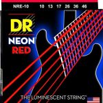 DR Strings Hi-Def NEON Red Coated Medium (10-46) Electric Guitar Strings