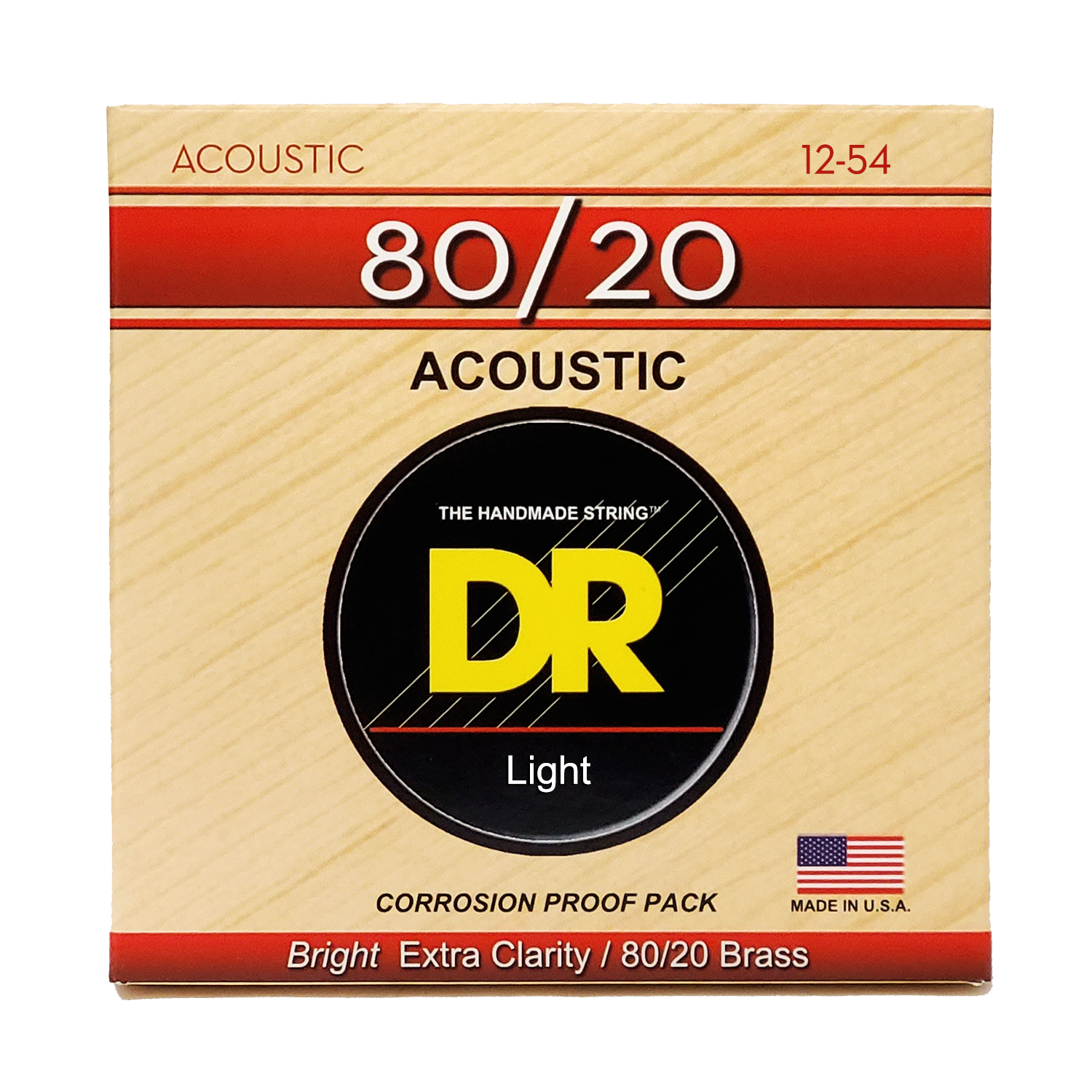 FCjZxx4M.png DR. Strings Hi-Beam 80/20 Acoustic 12-54 Light Guitar Strings - Image 1