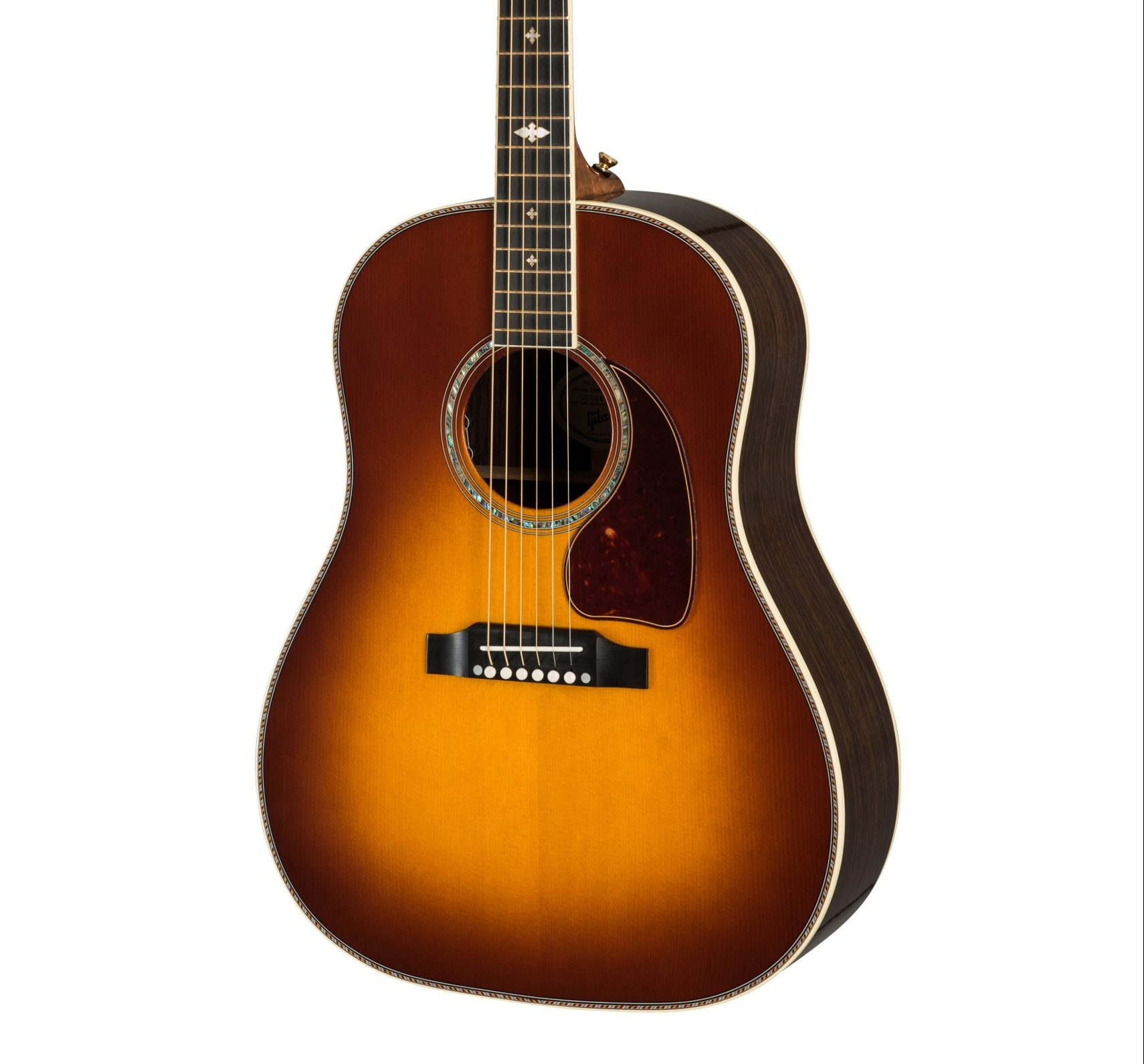 GIRS4DRBGE-1-scaled-e1696334120996.jpg Gibson Acoustic Custom Shop J-45 Deluxe 6-string Acoustic-electric Guitar - Rosewood Burst - Image 1