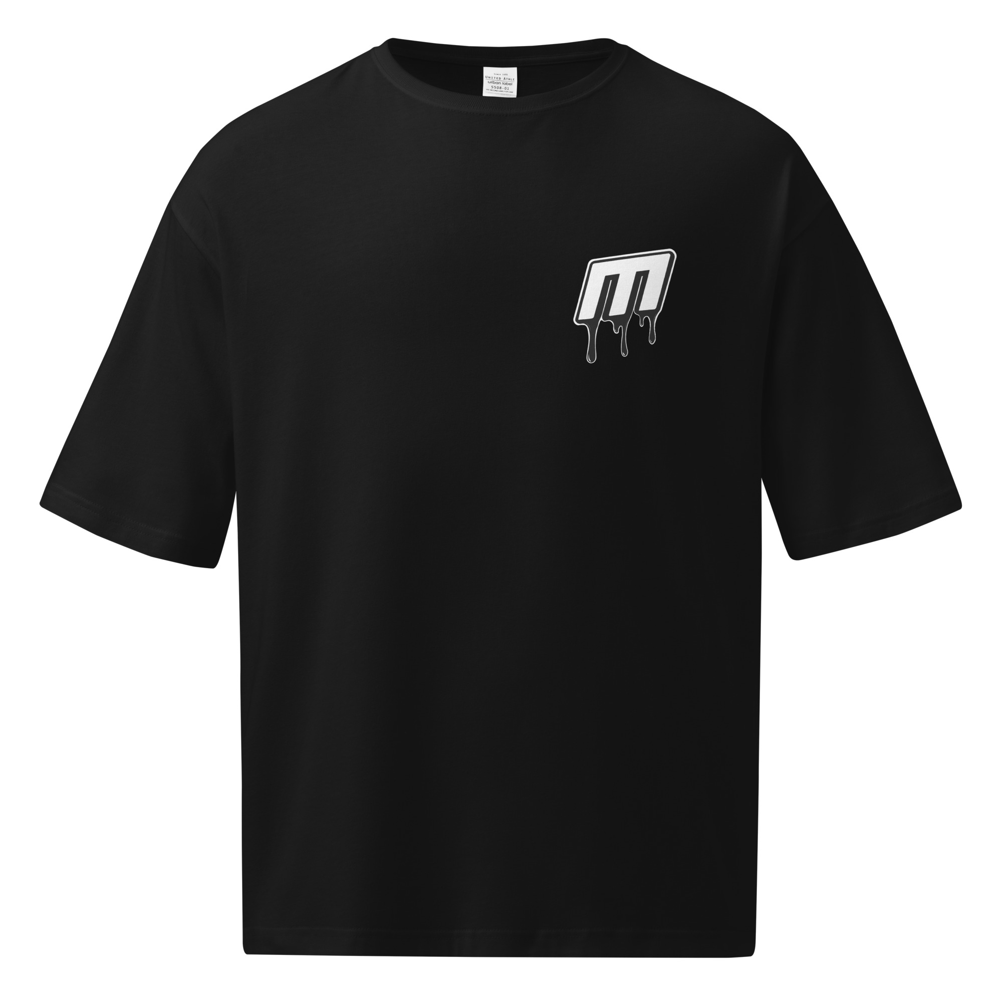 Ghost-mockup-front-M-drip-with-Headstock-design.jpg Marshall Music M Drip With Headstock Tee - Image 1