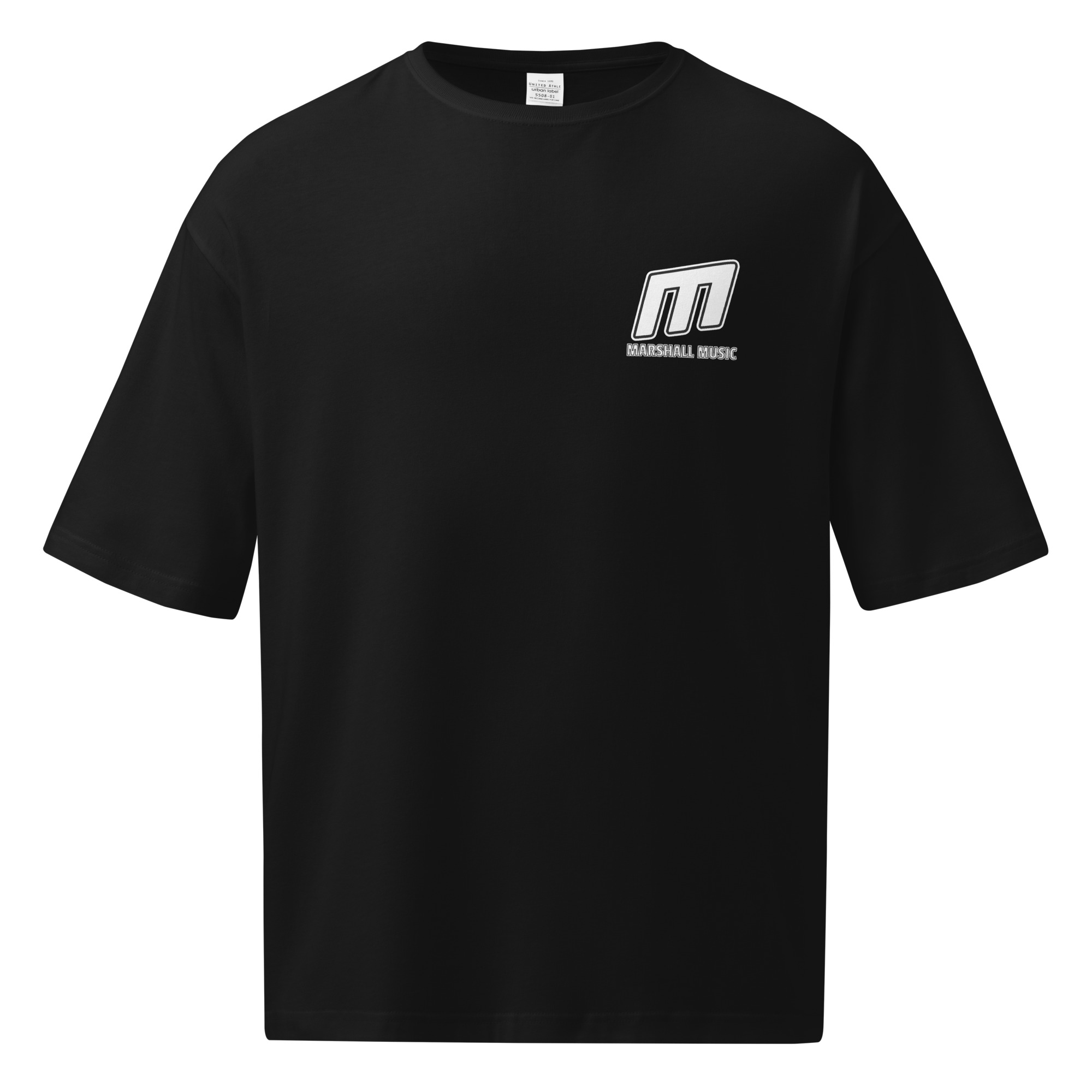 Ghost-mockup-front-vinyl-design.jpg Marshall Music Vinyl Record Black Oversized Tee - Image 1