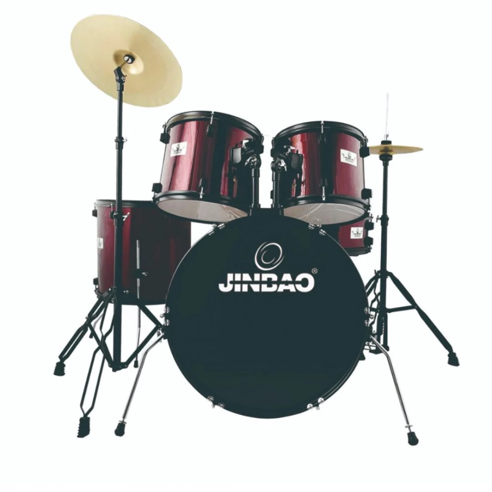 Jinbao-JBP1103-5-Piece-Drum-Kit-–-Wine-Red.jpg Jinbao JBP1103 5 Piece Drum Kit – Wine Red - Image 1