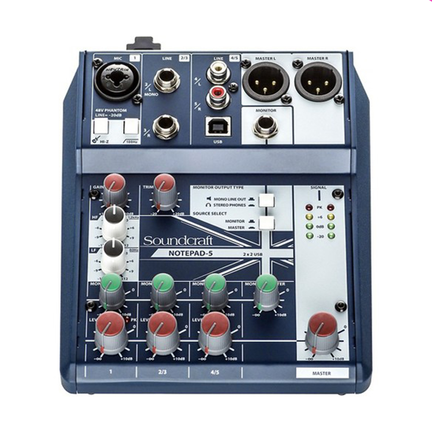 Notepad5.jpg SoundCraft Notepad-5 Small-format Analog Mixing Console with USB - Image 1